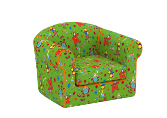 Кресло мягкое, бескаркасное, игровое. Обивка - флок с рисунком. Габариты (ШхГхВ): 480х400х430.