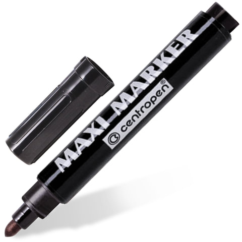 Маркер перманентный универсальный для любой поверхности CENTROPEN "Maxi Marker", 2-4 мм, черный