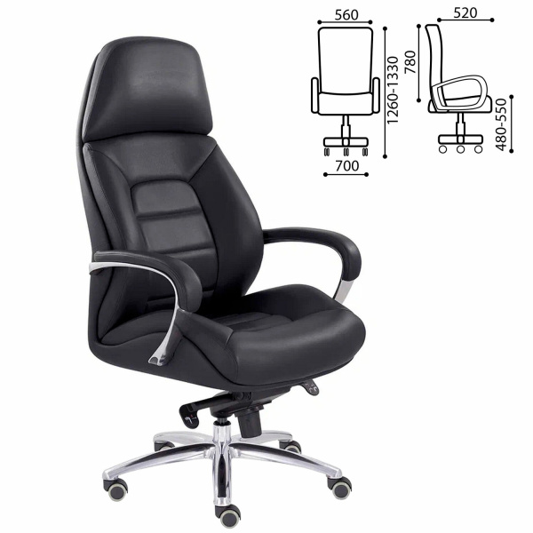 Кресло офисное "EPIK" A-181-G, мультиблок, натуральная кожа, черное Кресло офисное "EPIK" A-181-G, мультиблок, натуральная кожа, черное