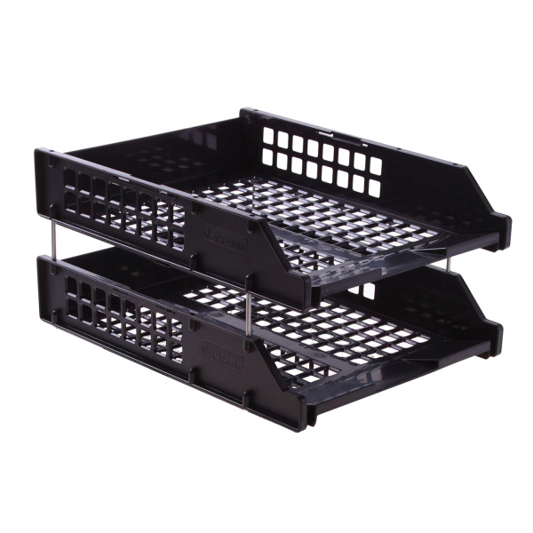 Набор STRONG из 2-х лотков гориз. на металл. стержнях 6см   черный