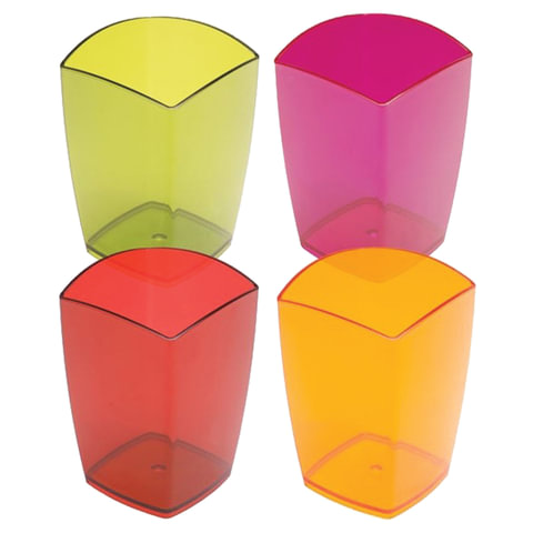 Подставка-органайзер СТАММ "Люкс Сочный Офис ассорти" (стакан для ручек),70*70*105мм, ассорти, СН706