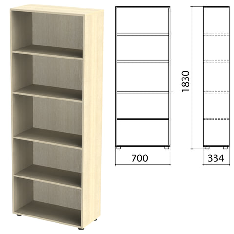 Шкаф (стеллаж) "Канц" 700х330х1830 мм, 4 полки, цвет дуб молочный