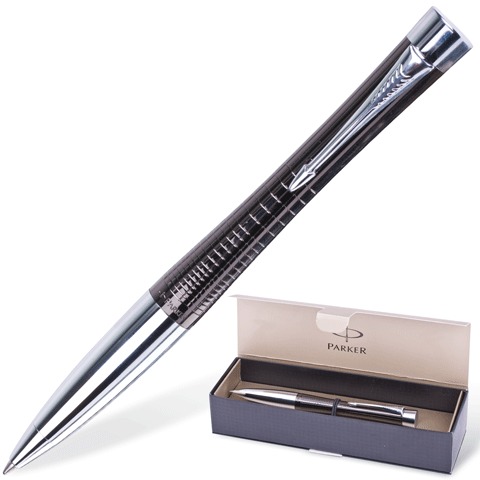 Ручка шариковая PARKER Urban Premium/Ebony Metal Chiselled "Черный жемчуг", корп.черный, хром.детали