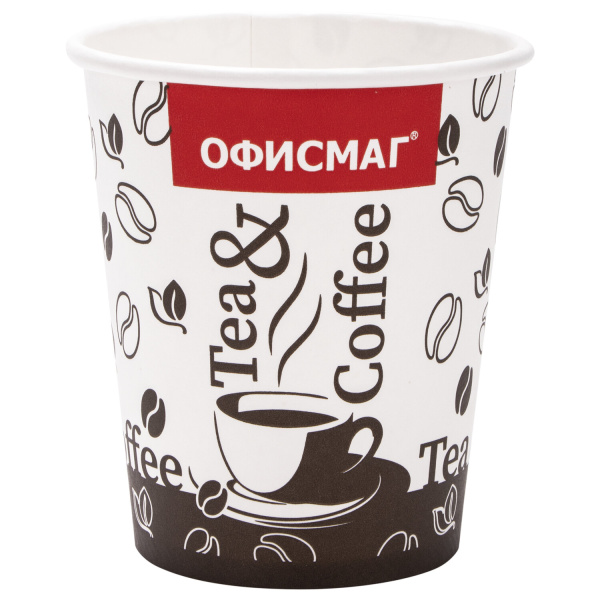 Стакан одноразовый бумажный 250 мл, КОМПЛЕКТ 75 шт., однослойные, холодное/горячее, ОФИСМАГ, 606913 