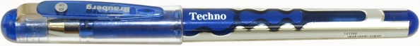 Ручка гелевая BRAUBERG "Techno", корпус синий, толщ.письма 0,5мм, рез. держ, 141196, синяя