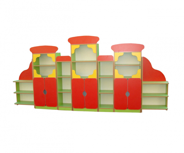 Стеллаж полуоткрытый "Грибок", ЛДСП, 3100*310*1450 мм