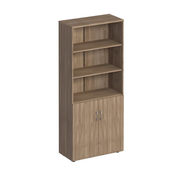 Шкаф для документов полузакрытый 80x38x200 К 371 дуб шамони темный Комфорт