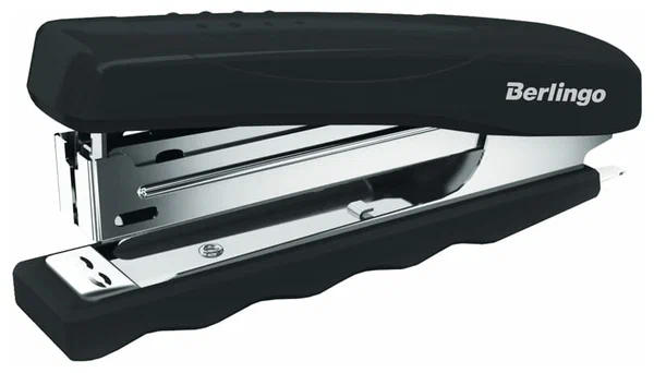 Степлер №10 Berlingo "Comfort" до 16л., пластиковый корпус, черный