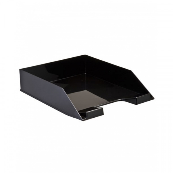 Лоток для бумаг горизонтальный Стамм "Каскад", черный ЛТ851