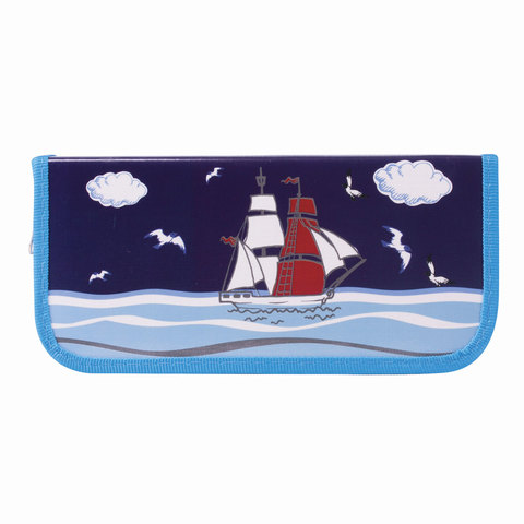 Пенал 1 отделение BRAUBERG, для начальной школы, мальчик, Корабль, 19*9 см, 104352