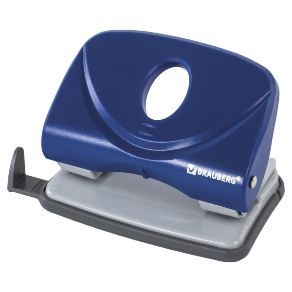 Дырокол BRAUBERG "Flagman" средний, на 20 листов, синий, 222540