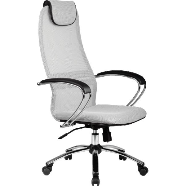 Кресло офисное МЕТТА BК-8 CH спинка/сиденье светло серое  (№24)