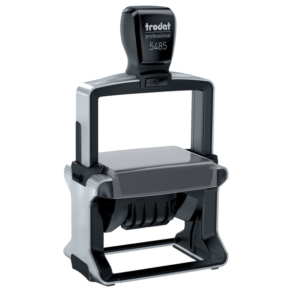 Датер самонаб. металл. 6 строк +дата, оттиск 68*47мм сине-красный, TRODAT 5485, КАССЫ В КОМПЛЕКТЕ