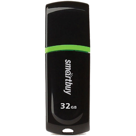 Флэш-диск 32 GB, SMARTBUY Paean, USB 2.0, черный, SB32GBPN-K 