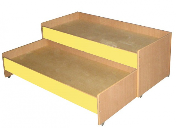 Кровать 2-х ярусная выкатная, ЛДСП, 1403*658*550 мм. цветной фасад