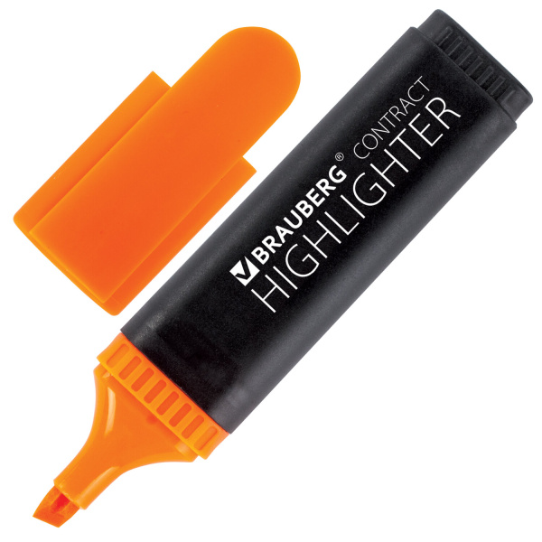 Текстмаркер BRAUBERG "CONTRACT", скошенный наконечник 1-5 мм, оранжевый, 150393