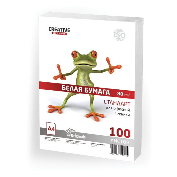 Бумага CREATIVE "Студенческая", А4 80г/м, 100 л. класс "С", белизна 146% CIE, БС 100, ш/к 43069 Бумага CREATIVE "Студенческая", А4 80г/м, 100 л. класс "С", белизна 146% CIE, БС 100, ш/к 43069