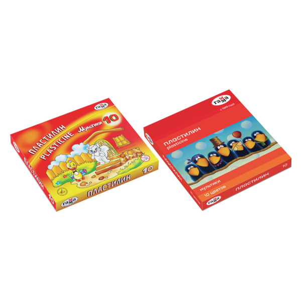 Пластилин ГАММА "Мультики", 10 цв., 200 г, со стеком, 280017