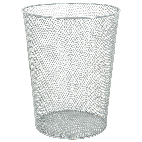 Корзина для бумаг BRAUBERG "Germanium" средняя металлическая 9л, серебр, 231959