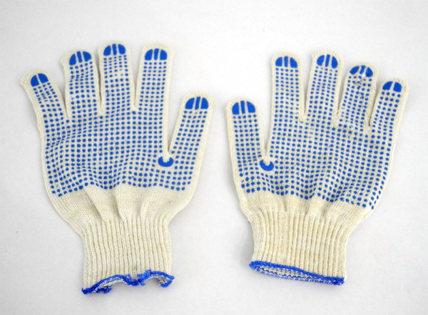 Перчатки х/б 5 нитей 10 класс с ПВХ точка 