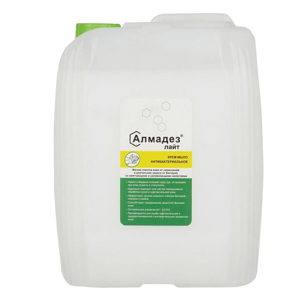 Мыло-крем жидкое 5л АЛМАДЕЗ-ЛАЙТ, Антибактериальное с крышкой, МАЛ-05