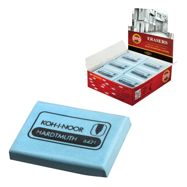 Ластик-клячка KOH-I-NOOR прямоугольный, 47x36x10 мм, мягкий, картонный дисплей, 6421018009KD