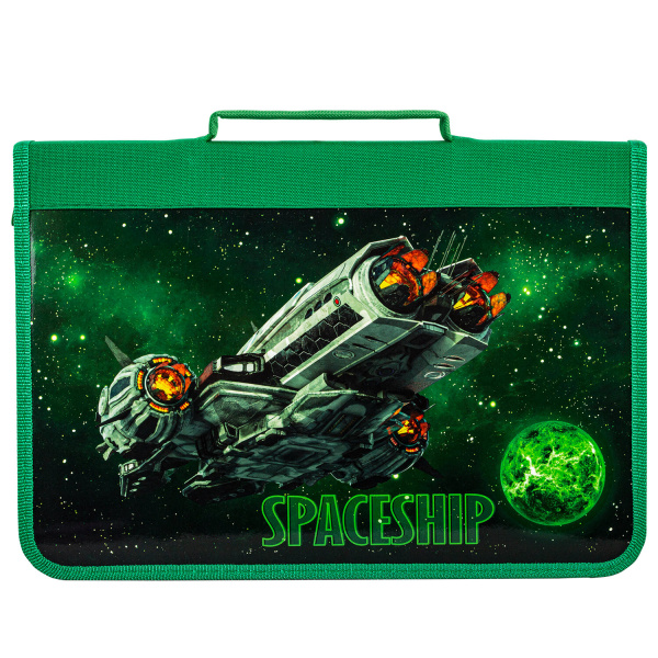 Папка для труда на молнии BRAUBERG А4 с ручкой, 1  отделение, органайзер, Galaxy, 270995