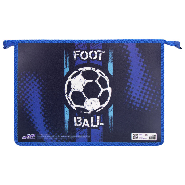 Папка для тетрадей ЮНЛАНДИЯ А4, 1 отделение, пластик, молния сверху, Football, 270111