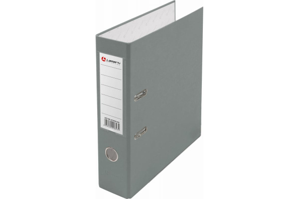 Папка-регистратор Lamark PP 80мм серый , металл.окантовка, карман, собранная