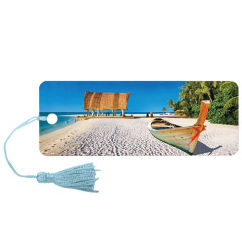 Закладка д/книг с линейкой "Лагуна", объемная 3D, декор. шнурок-завязка, 152х57, BRAUBERG, 125764