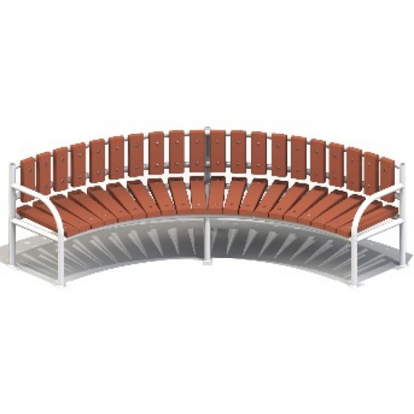 Диван полукруглый на металлических ножках, 2680х970 мм, Н=760 мм