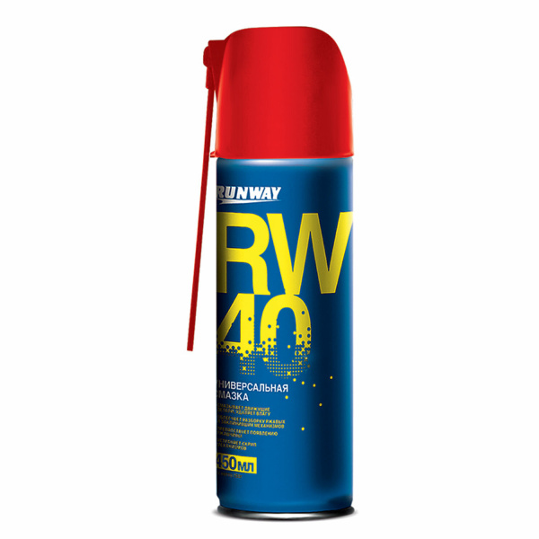 Смазка универсальная RW-40 (аналог WD-40) 450мл аэрозоль с распылителем, RUNWAY RW6045, шк. 3916 Смазка универсальная RW-40 (аналог WD-40) 450мл аэрозоль с распылителем, RUNWAY RW6045, шк. 3916