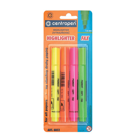 Текстмаркер CENTROPEN, скошенный наконечник 1-4,6 мм, неоновый, зеленый, 8852/1З