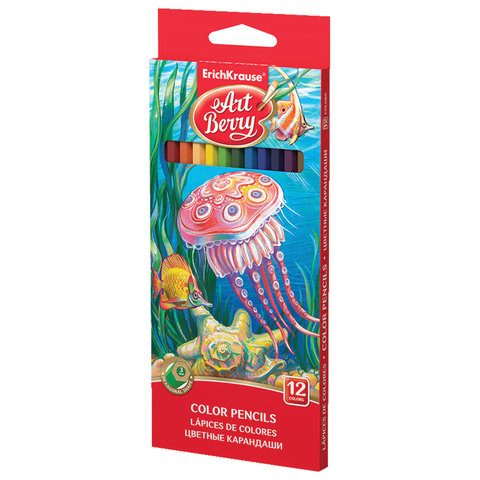 Карандаши цветные ERICH KRAUSE 12цв, карт. упак. с европодв, 32878