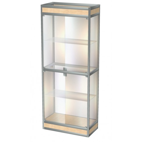 Шкаф-витрина из АЛПРО 900х400х2000 (АЛПРО 5) (стекло)3 полки
