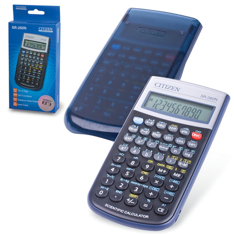 Калькулятор CITIZEN инженерный SR-260N, 10+2 разр, пит. от батарейки, 154х80мм, сертифицирован д/ЕГЭ