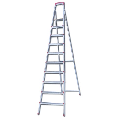 Стремянка стальная 10 ступеней, верхняя площадка 2,26м, до 150 кг, облегченная, вес 13кг, UFUK, 610