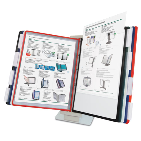 Демосистема настольная / настенная BRAUBERG SOLID, метал.основа, сер, с 10 цветн.панелями А4, 236717