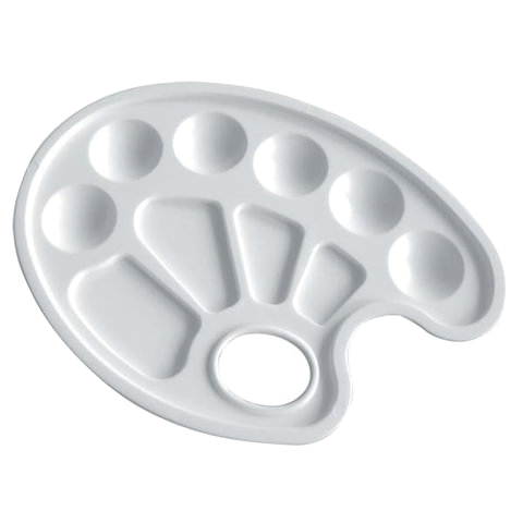 Палитра для рисования ЛУЧ пластиковая, овальная, 22х16см, толщ. 10мм, 9С469-08