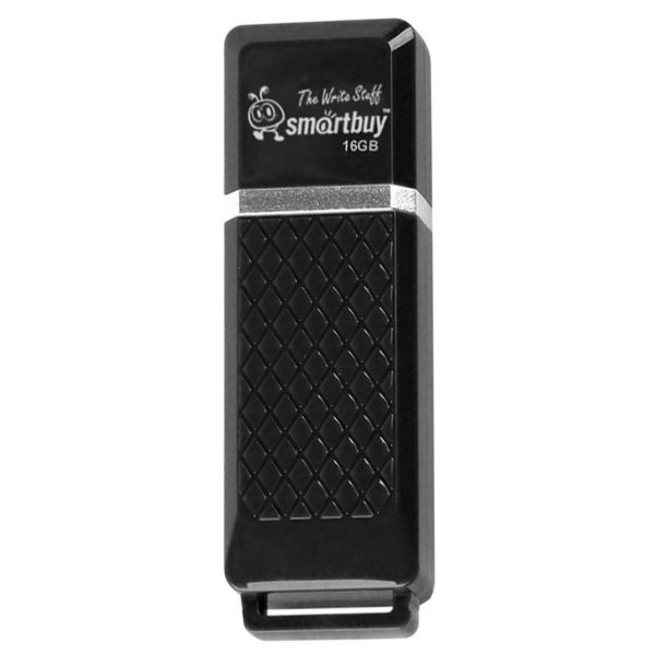 Флеш-диск 16 GB, SMARTBUY Quartz, USB 2.0, черный, SB16GBQZ-K Флеш-диск 16 GB, SMARTBUY Quartz, USB 2.0, черный, SB16GBQZ-K