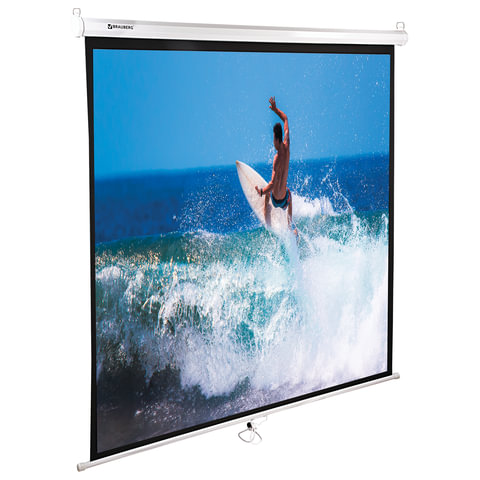 Экран проекционный BRAUBERG WALL, матовый, настенный, 150х150 см, 1:1, 236725