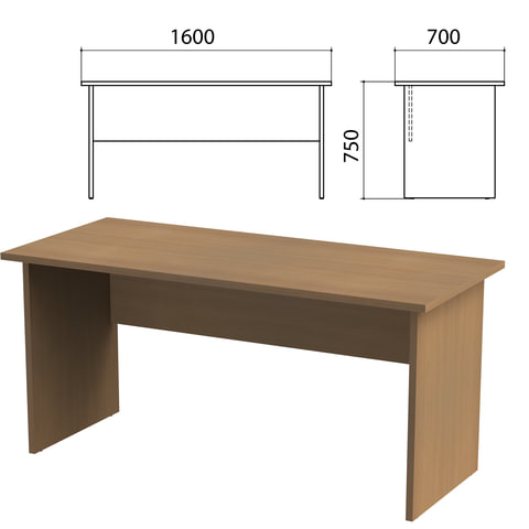 Стол письменный "Этюд" (ш1600*г700*в750 мм), дуб онтарио 160, 400027, ш/к 06722 
