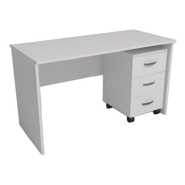 Стол с подкатной тумбой СК 1/08 без опор. Размеры: 1300*600*750мм, цвет белый