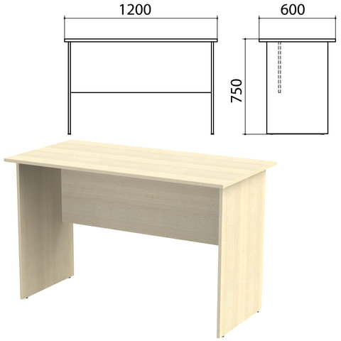 Стол письменный "Канц", 1200х600х750 мм, цвет дуб молочный (КОМПЛЕКТ) 