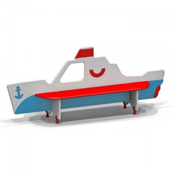 Скамейка детская "Катер" (от 1 до 7 лет), влагостойкая фанера, размеры 2130х584 мм