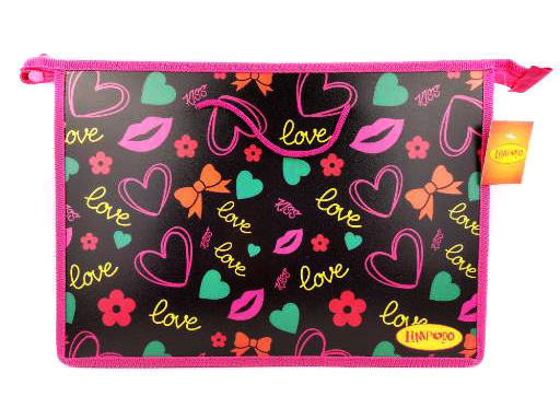Папка школьная с ручками А4, ручки-шнурок 335/235/55 ТМ "Лимпопо" " LOVE IS" арт. LPR0442