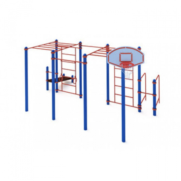 Два рукохода, турник классического хвата, гимнастические кольца