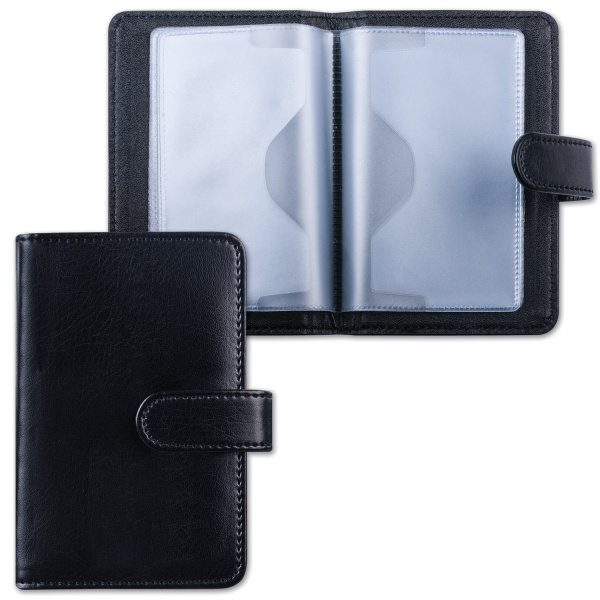 Визитница/кредитница однорядная GALANT "Ritter" на 24 карты, "гладк.кожа", застежка, черн, 235400