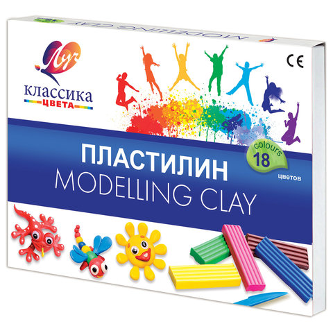 Пластилин ЛУЧ "Классика", 18 цв., 360 г, со стеком, 20С1330-08