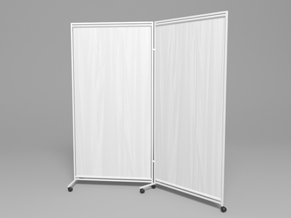 Ширма медицинская двухсекционная М 171/2 на колесах (ткань)